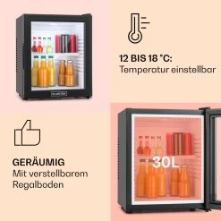 MKS-13 Minibar Mini-Kühlschrank 3 Temperaturen 30L 23 DB Glastür -Küchengeräte Verkäufe 10005440 de 0004 usp