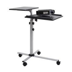 S-2 Beamertisch 2 Flächen Höhenverstellbar Neigbar Rollen