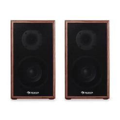 Linie-300-SF-WN Regal-Lautsprecher 70W RMS Passiv Paar Walnuss -Küchengeräte Verkäufe 10008963 yy 0004 front Auna Linie 300 SF WN Regal Lautsprecher