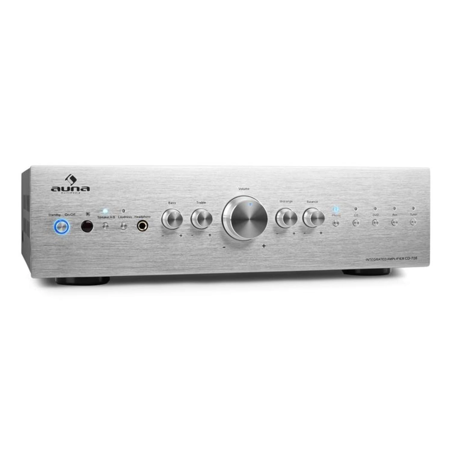 CD708 Stereo-Verstärker AUX Phono Silber 600W 1 CD708 Stereo-Verstärker AUX Phono Silber 600W