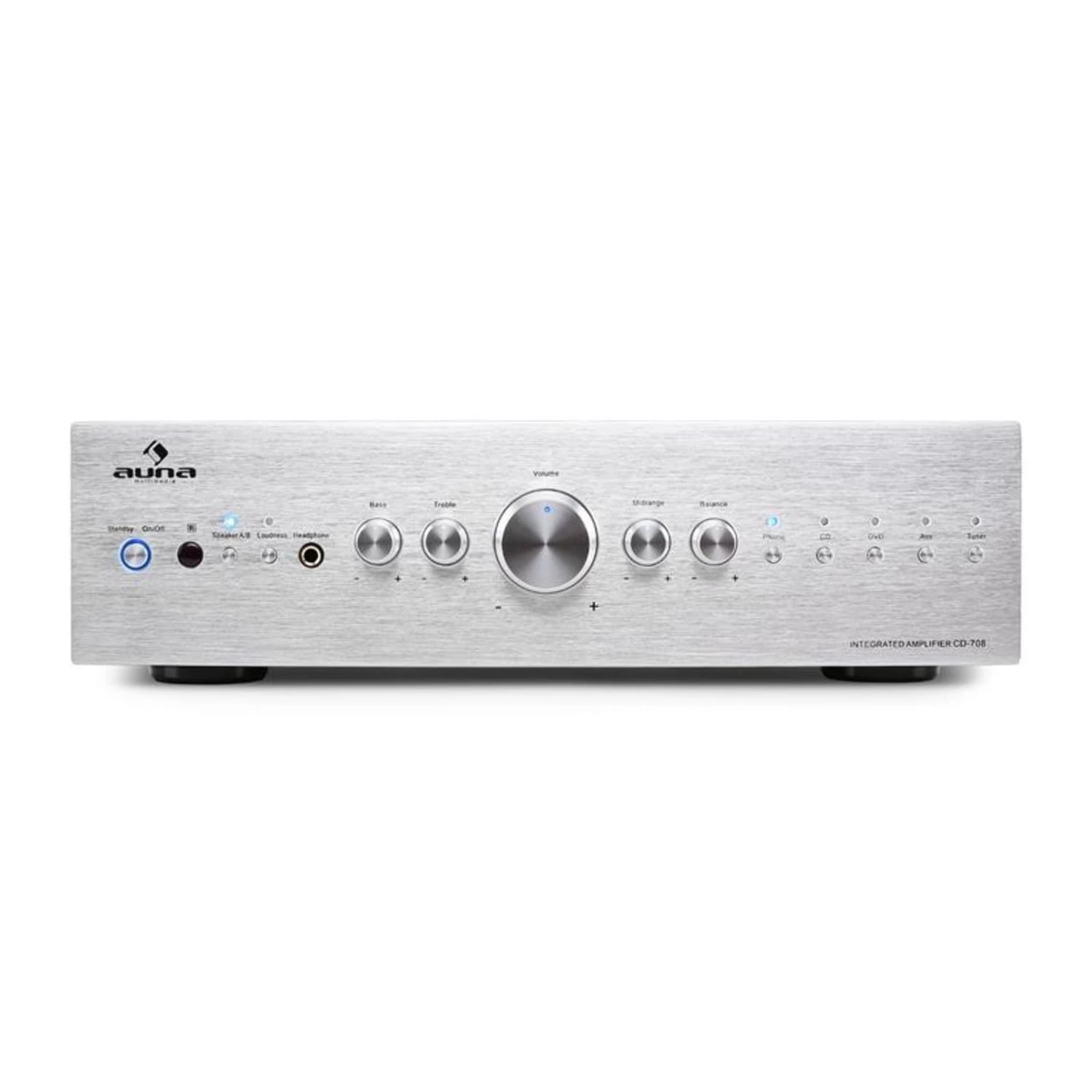 CD708 Stereo-Verstärker AUX Phono Silber 600W 2 CD708 Stereo-Verstärker AUX Phono Silber 600W – Bild 2