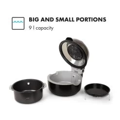 VitAir Heißluftfritteuse Schwarz 1400W Grillen Backen 9 Liter 13 VitAir Heißluftfritteuse Schwarz 1400W Grillen Backen 9 Liter -Küchengeräte Verkäufe 10021766 yy 0004 logo Klarstein VitAir Heissluftfritteuse V1 Schwarz Grau reedit