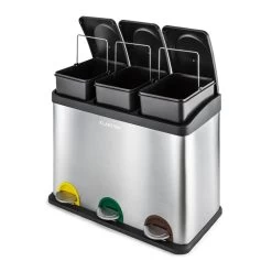 Ökosystem Edelstahl-Tretabfalleimer 45 Liter Recycling -Küchengeräte Verkäufe 10024130 yy 0004 titel Klarstein oekosystem Muelleimer 3er