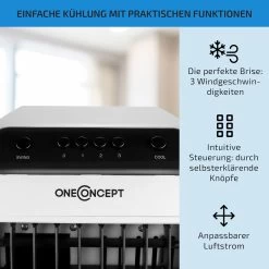 Carribean Blue 3-in-1 Luftkühler 402 M3/h 70 W 4 Ltr Oszillation Mobil -Küchengeräte Verkäufe 10028181 de 0004 usp