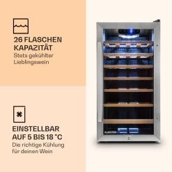 Vinamour 26 Uno Weinkühlschrank 26 Flaschen 88 Liter Edelstahl LED 9 Vinamour 26 Uno Weinkühlschrank 26 Flaschen 88 Liter Edelstahl LED -Küchengeräte Verkäufe 10028491 de 0003 logo