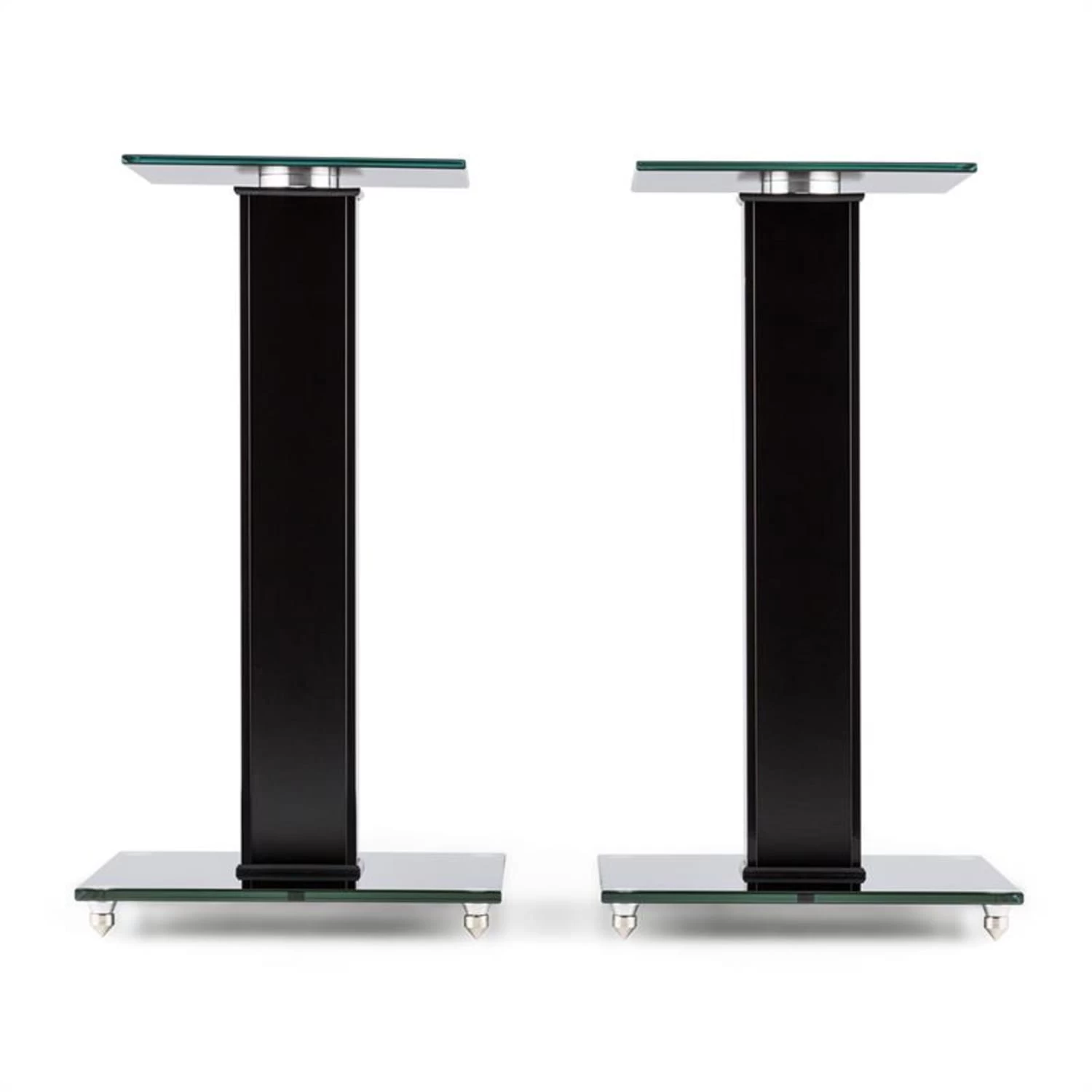 BS-03S-BK Lautsprecher-Ständer Paar Aluminium Glas MDF Kabelkanal 2 BS-03S-BK Lautsprecher-Ständer Paar Aluminium Glas MDF Kabelkanal – Bild 2