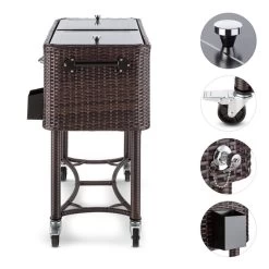 Springbreak Getränkewagen Kühlbox Terrassenkühlwagen 80l Rattandekor -Küchengeräte Verkäufe 10029648 yy 0003 logo