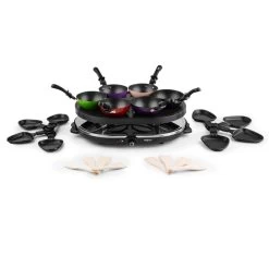 Woklette Tischgrill Raclette Wokset 1200 W 8 Personen Antihaft -Küchengeräte Verkäufe 10030539 yy 0004 detail oneConcept Woklette Tischgrill Raclette Wok 1200W