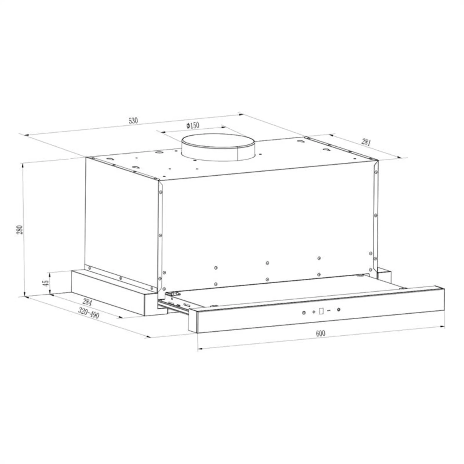 Vinea Unterbau-Dunstabzugshaube Flachschirmhaube 60cm Schwarz 5 Vinea Unterbau-Dunstabzugshaube Flachschirmhaube 60cm Schwarz – Bild 5