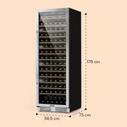Vinovilla Grande 165 Built-in Uno Weinkühlschrank 425l 165Fl. Glastür -Küchengeräte Verkäufe 10032033 yy 0007 dimensions