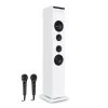 Karaboom CD Karaoke-Anlage Bluetooth MP3 USB-Charger Mikrofon FB Weiß