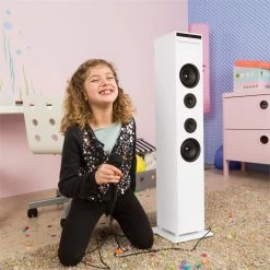 Karaboom CD Karaoke-Anlage Bluetooth MP3 USB-Charger Mikrofon FB Weiß -Küchengeräte Verkäufe 10032106 yy 0003 ambient auna Karaboom CD Karaoke Turm weiss