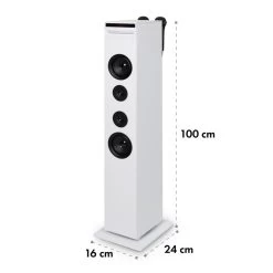 Karaboom CD Karaoke-Anlage Bluetooth MP3 USB-Charger Mikrofon FB Weiß -Küchengeräte Verkäufe 10032106 yy 0010 logo auna Karaboom CD Karaoke Turm weiss