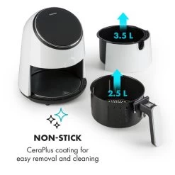 AirVital Heißluftfritteuse 1300W 2,5l CeraPlus-Antihaft Touch Weiß 14 AirVital Heißluftfritteuse 1300W 2,5l CeraPlus-Antihaft Touch Weiß -Küchengeräte Verkäufe 10032331 yy 0006 logo Klarstein AirVital Heissluftfritteuse 1300W weiss