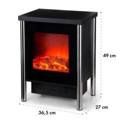 Copenhagen Elektrischer Kamin 950/1900W Thermostat Glasfront -Küchengeräte Verkäufe 10032588 yy 0008 logo Klarstein Copenhagen Elektrischer Kamin schwarz