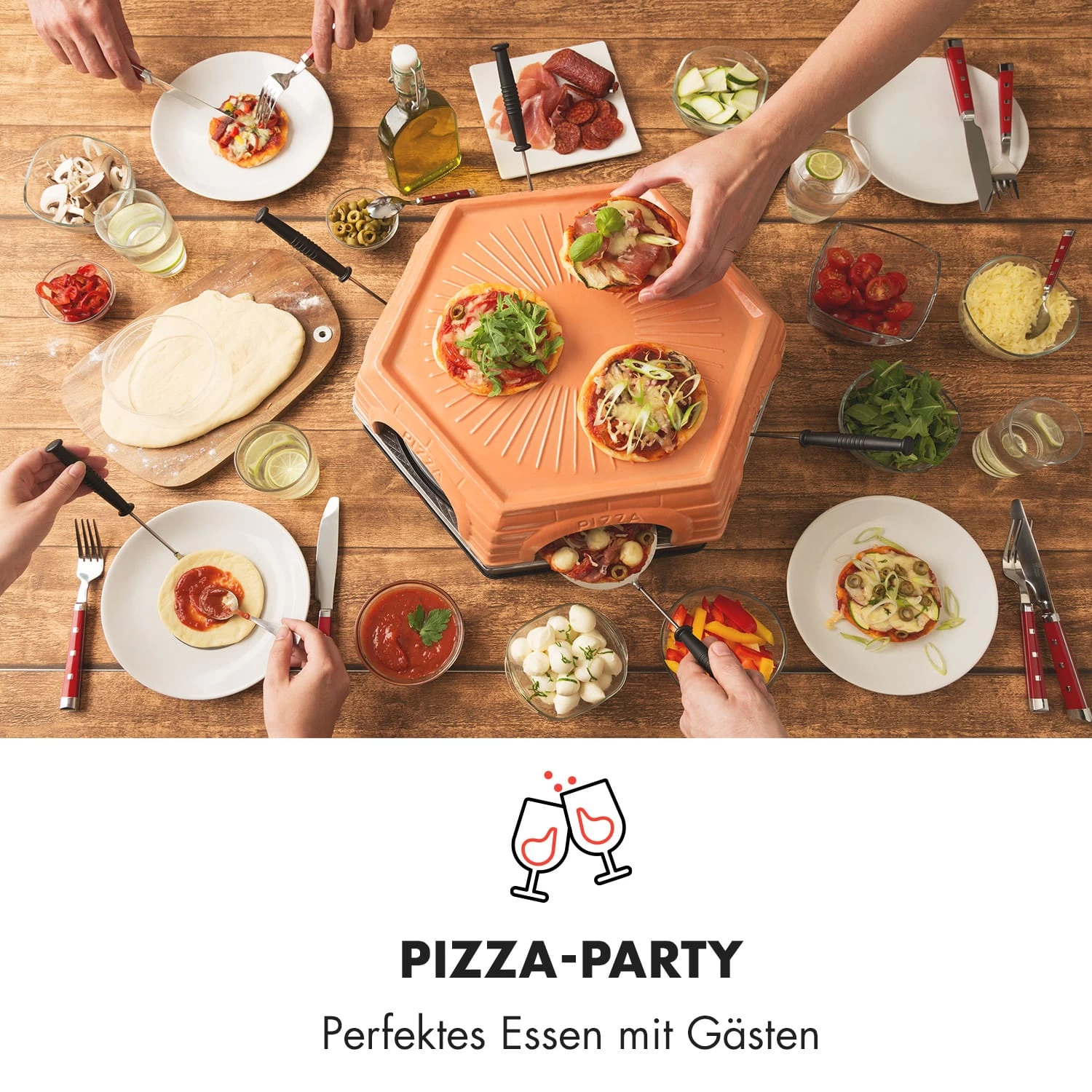 Capricciosa Pizzaofen 1500W Abdeckung Aus Terracotta Warmhaltefunktion 5 Capricciosa Pizzaofen 1500W Abdeckung Aus Terracotta Warmhaltefunktion – Bild 5