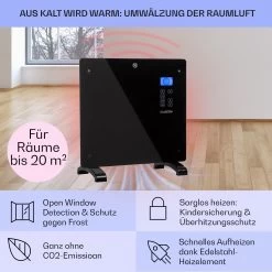 Norderney Konvektions-Heizgerät Thermostat Timer 1000W 20m² -Küchengeräte Verkäufe 10032787 de 0004 usp