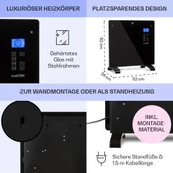 Norderney Konvektions-Heizgerät Thermostat Timer 1000W 20m² -Küchengeräte Verkäufe 10032787 de 0006 usp