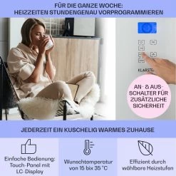 Norderney Konvektions-Heizgerät Thermostat Timer 1000W 20m² Weiß -Küchengeräte Verkäufe 10032788 de 0003 usp