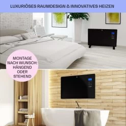 Norderney Konvektions-Heizgerät Thermostat Timer 2000W 30m² Schwarz -Küchengeräte Verkäufe 10032789 de 0007 usp