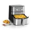 AeroVital Heißluftfritteuse 1700W 5,4 Liter Timer Edelstahl Silber