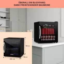 Beersafe L Onyx Kühlschrank 47 Liter 2 Böden Panoramaglastür. -Küchengeräte Verkäufe 10032870 de 0006 usp