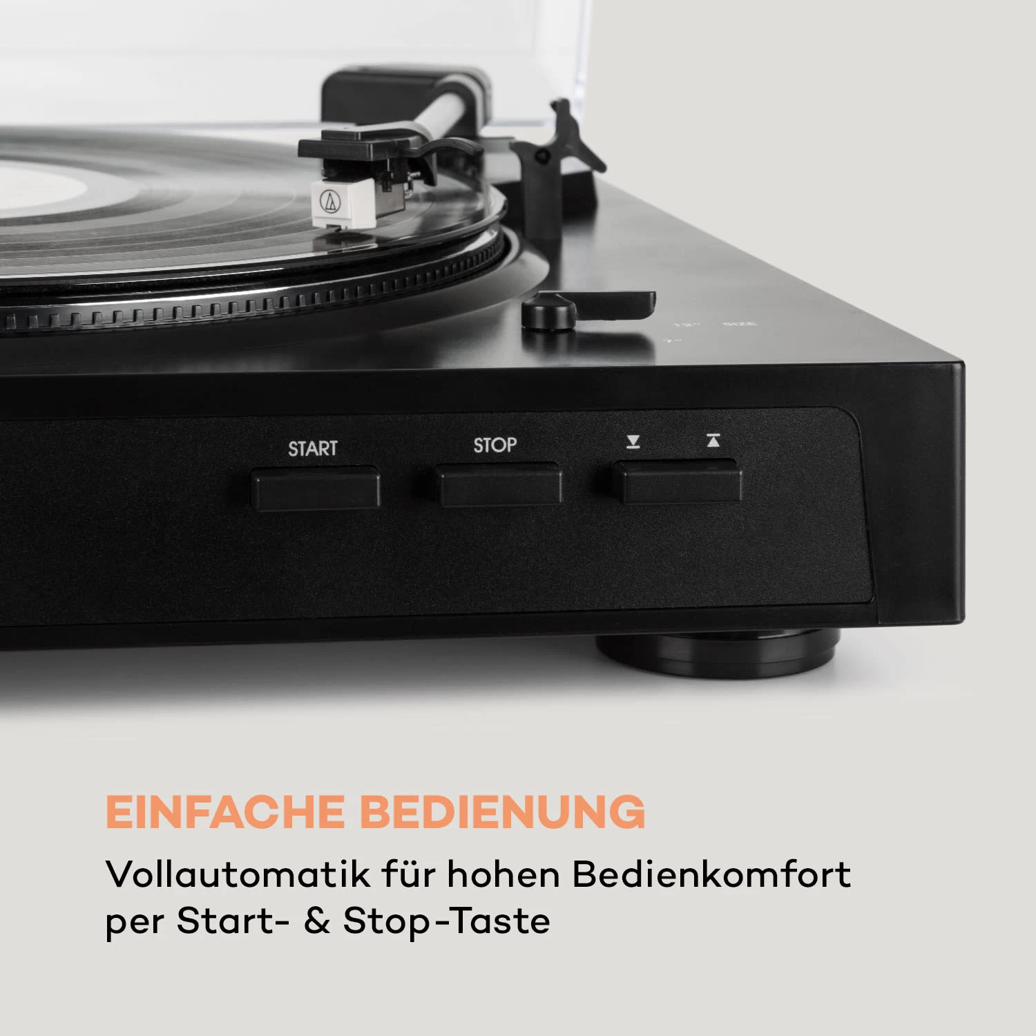 Fullmatic Vollautomatischer Plattenspieler USB Vorverstärker Schwarz 2 Fullmatic Vollautomatischer Plattenspieler USB Vorverstärker Schwarz – Bild 2