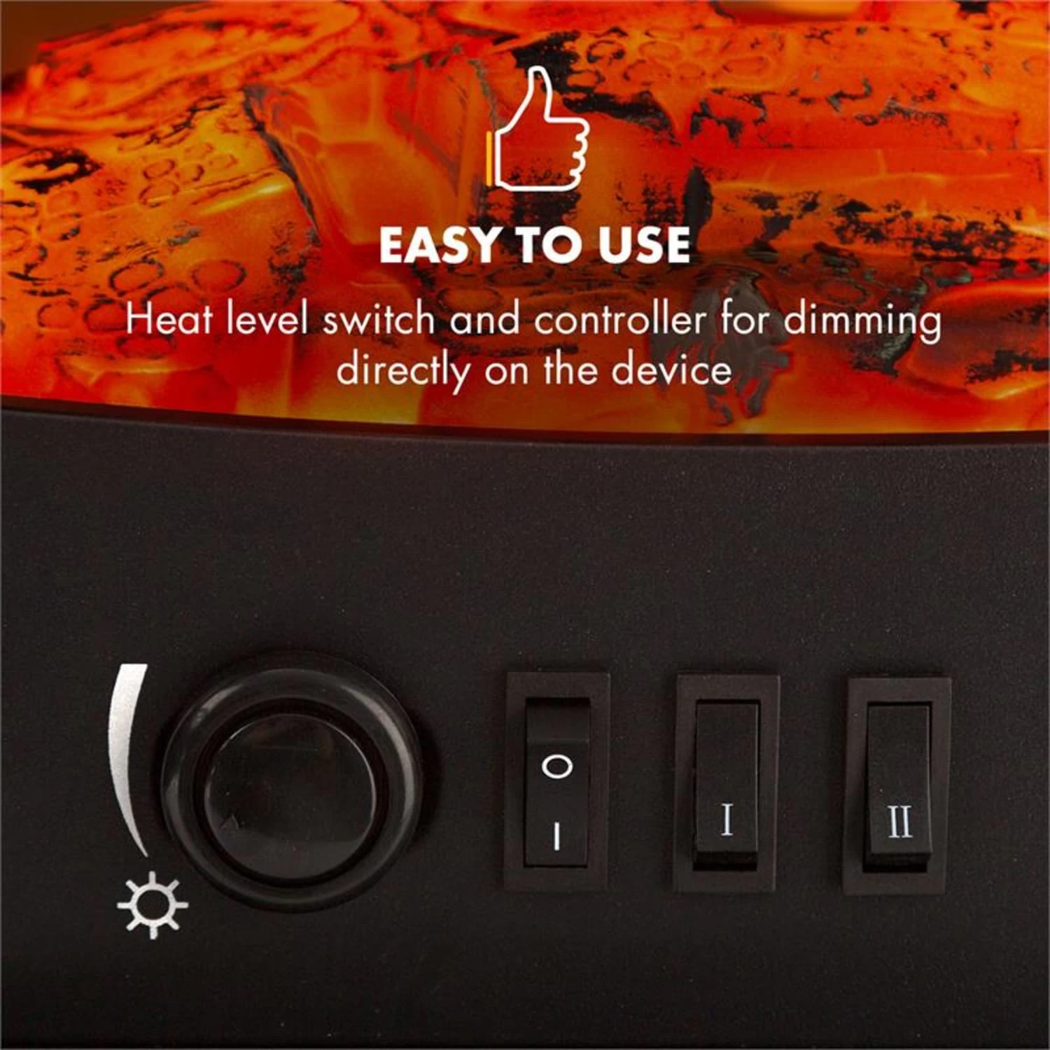 Meran Elektrischer Kamin 950/1850W 2-stufige Heizung Gusseisen-Stil 4 Meran Elektrischer Kamin 950/1850W 2-stufige Heizung Gusseisen-Stil – Bild 4