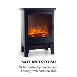 Meran Elektrischer Kamin 950/1850W 2-stufige Heizung Gusseisen-Stil 17 Meran Elektrischer Kamin 950/1850W 2-stufige Heizung Gusseisen-Stil -Küchengeräte Verkäufe 10032893 yy 0006 logo Klarstein Meran Elektrischer Kamin schwarz
