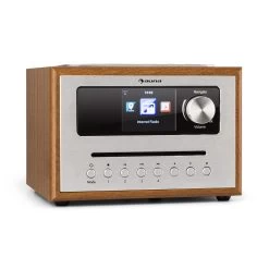 Silver Star CD Cube Radio Bluetooth HCC Display Wood Brown