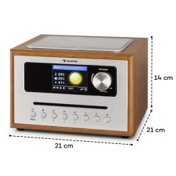 Silver Star CD Cube Radio Bluetooth HCC Display Wood Brown -Küchengeräte Verkäufe 10033003 yy 0010 logo