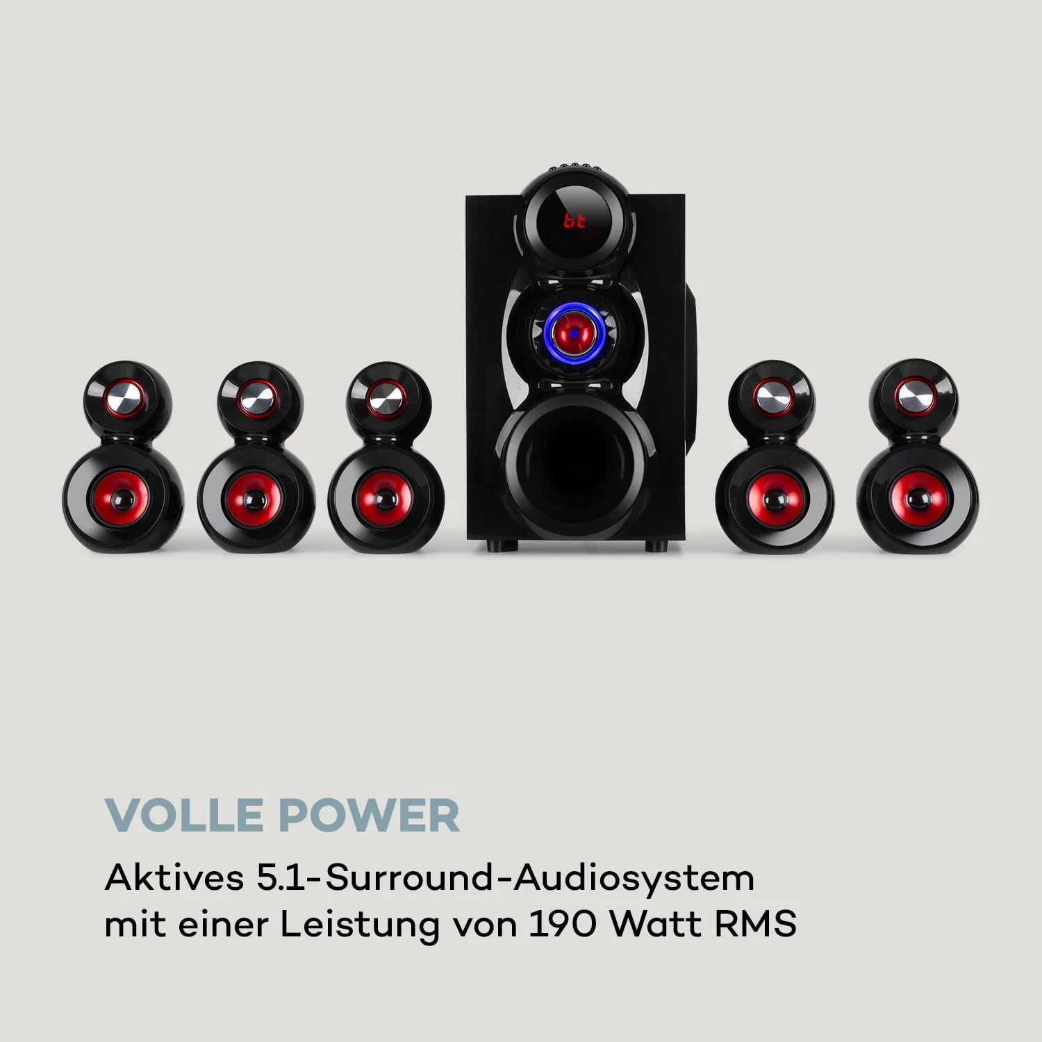 X-Gaming 5.1 Surround-Audiosystem 380Wmax. OneSide Subwoofer BT USB SD 3 X-Gaming 5.1 Surround-Audiosystem 380Wmax. OneSide Subwoofer BT USB SD – Bild 3