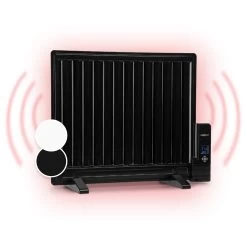 Wallander Ölradiator 600W Thermostat Ölheizung Ultraflach Schwarz
