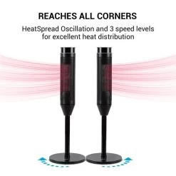 Heat Spike Turmheizgerät 1200/2200W 8h-Timer Thermostat Schwarz -Küchengeräte Verkäufe 10033141 yy 0005 logo oneConcept Heat Spike Turmheizgeraet schwarz