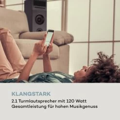 Karaboom 100 Sing Karaoketurm 120W Max. CD-Player 2 Mikrofone Wireless -Küchengeräte Verkäufe 10033250 de 0003 logo