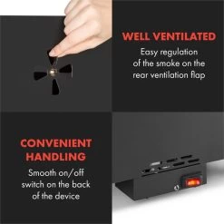 Flintstone Steel Räucherofen 1600 W Integriertes Thermometer Edelstahl -Küchengeräte Verkäufe 10033372 yy 0008 logo Klarstein Flintstone Steel Raeucherofen Edelstahl