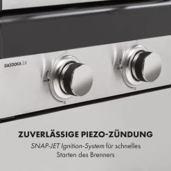 Gazooka 2.0T Gas BBQ Grill 2x3kW Brenner Edelstahl -Küchengeräte Verkäufe 10033532 de 0008 logo