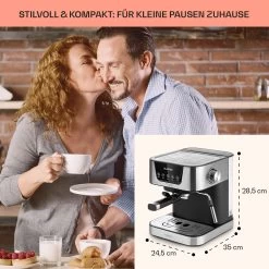 Arabica Espressomaschine 1050W 15 Bar 1,5l Touch-Bedienfeld Edelstahl -Küchengeräte Verkäufe 10033729 de 0005 usp