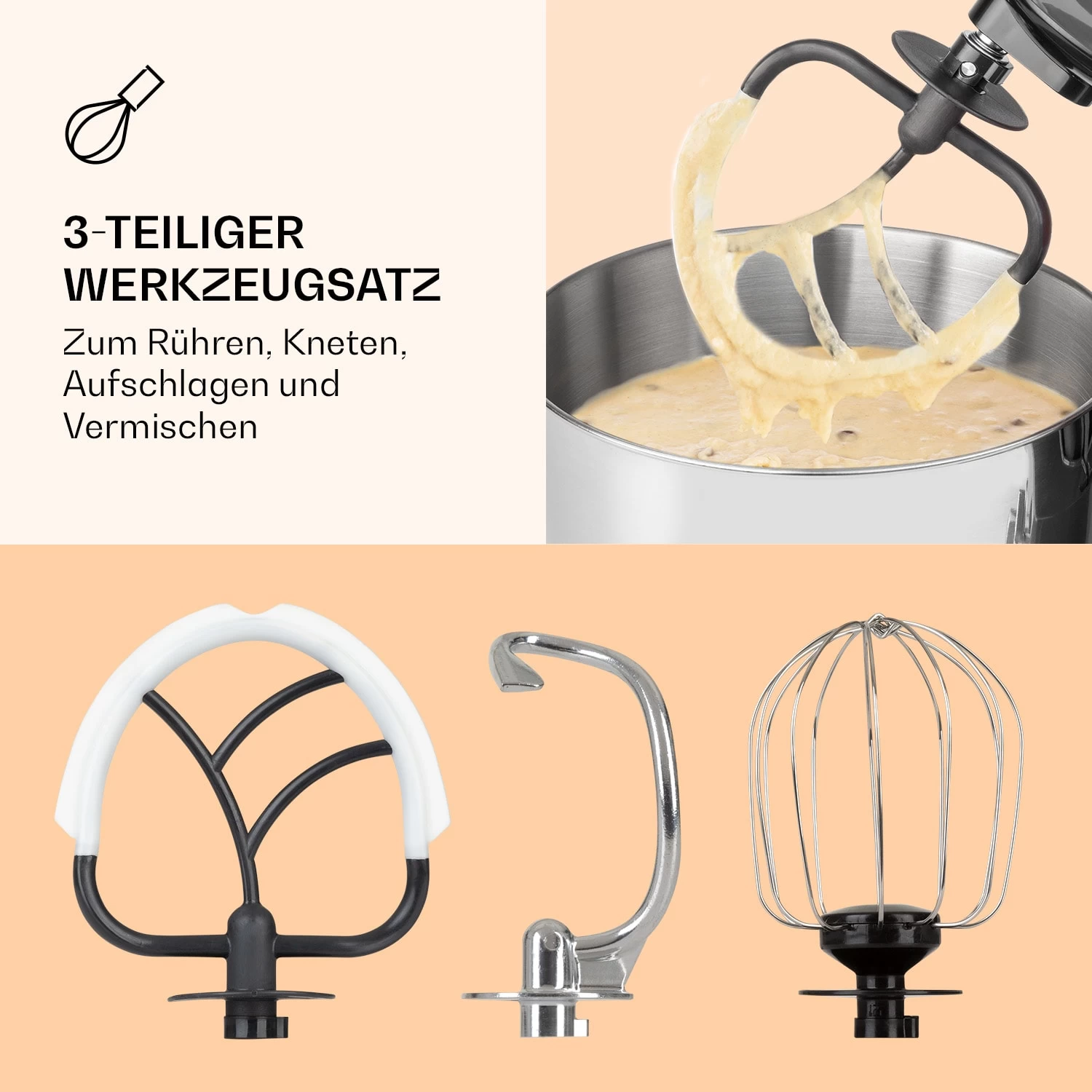 Bella Pico 2G Küchenmaschine 1200W 1,6PS 6 Stufen 5 Liter 5 Bella Pico 2G Küchenmaschine 1200W 1,6PS 6 Stufen 5 Liter – Bild 5