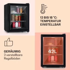 Brooklyn 42 Mini-Kühlschrank Glastür LED Ablage -Küchengeräte Verkäufe 10033822 de 0004 usp