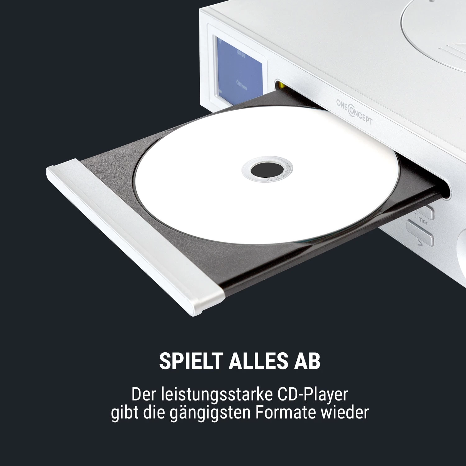 Streamo Chef Küchenradio CD-Player BT 2,4"HCC Display Weiß 3 Streamo Chef Küchenradio CD-Player BT 2,4"HCC Display Weiß – Bild 3