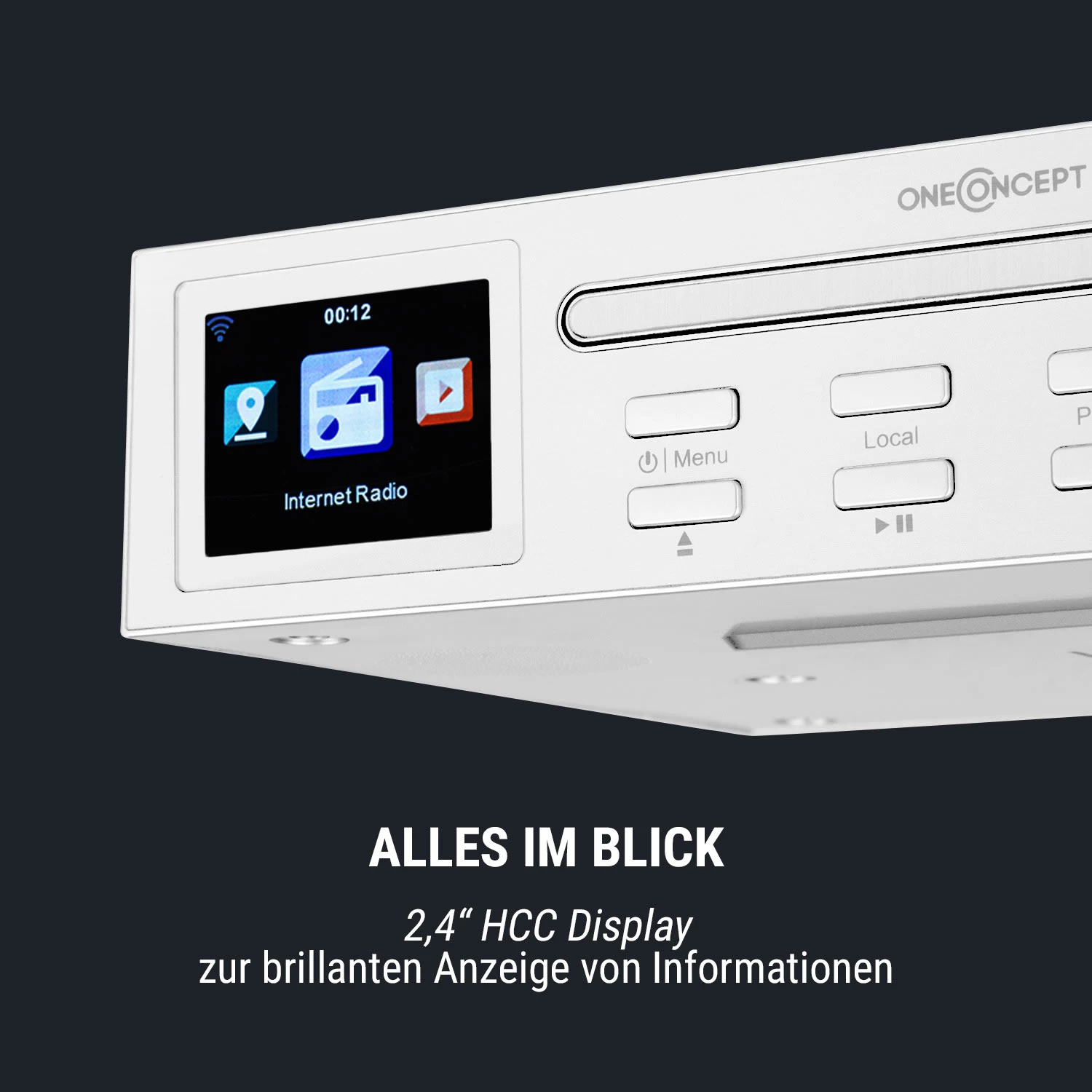 Streamo Chef Küchenradio CD-Player BT 2,4"HCC Display Weiß 5 Streamo Chef Küchenradio CD-Player BT 2,4"HCC Display Weiß – Bild 5