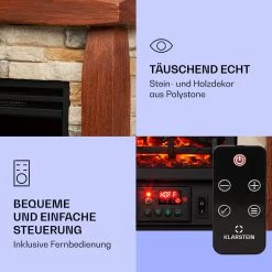 Lienz Elektrischer Kamin 1800W Steindekor Polystone Fernbedienung -Küchengeräte Verkäufe 10034122 de 0003 logo