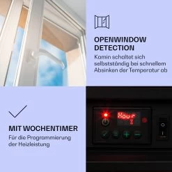 Lienz Elektrischer Kamin 1800W Steindekor Polystone Fernbedienung -Küchengeräte Verkäufe 10034122 de 0004 logo