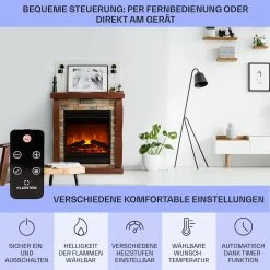Lienz Elektrischer Kamin 1800W Steindekor Polystone Fernbedienung -Küchengeräte Verkäufe 10034122 de 0006 usp