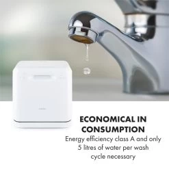 Aquatica Geschirrspüler Freistehend Installationsfrei 2 Gedecke 860W -Küchengeräte Verkäufe 10034126 yy 0009 logo Klarstein Aquatica Geschirrspueler weiss