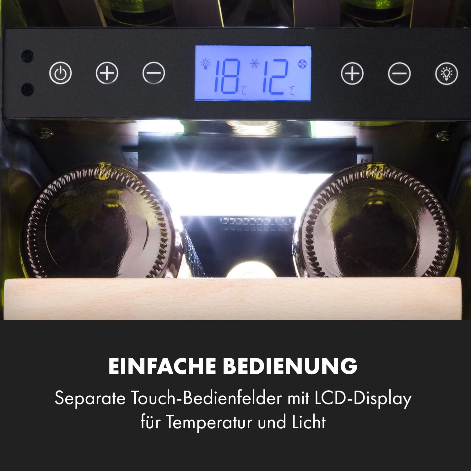 Vinovilla 17 Built-In Duo Weinkühlschrank 53l 17 Fl. 2 Zonen Glastür 4 Vinovilla 17 Built-In Duo Weinkühlschrank 53l 17 Fl. 2 Zonen Glastür – Bild 4