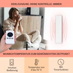 Wonderwall Air 36 Infrarotheizung 120x30cm 360W Wandinstallation Fernbedienung -Küchengeräte Verkäufe 10034231 de 0003 usp