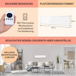 Wonderwall Air 36 Infrarotheizung 120x30cm 360W Wandinstallation Fernbedienung -Küchengeräte Verkäufe 10034231 de 0006 usp