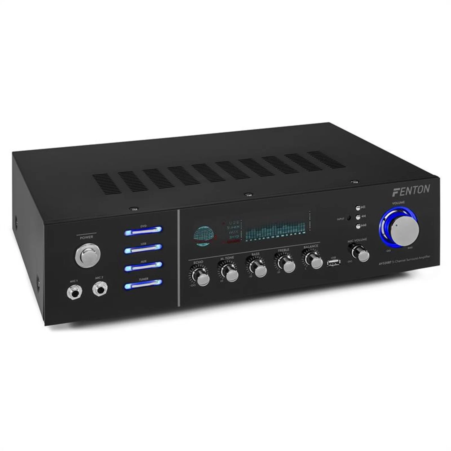 AV320BT Surround-HiFi-Verstärker 200W RMS (2x100W An 8 Ohm) BT/USB/AUX 1 AV320BT Surround-HiFi-Verstärker 200W RMS (2x100W An 8 Ohm) BT/USB/AUX